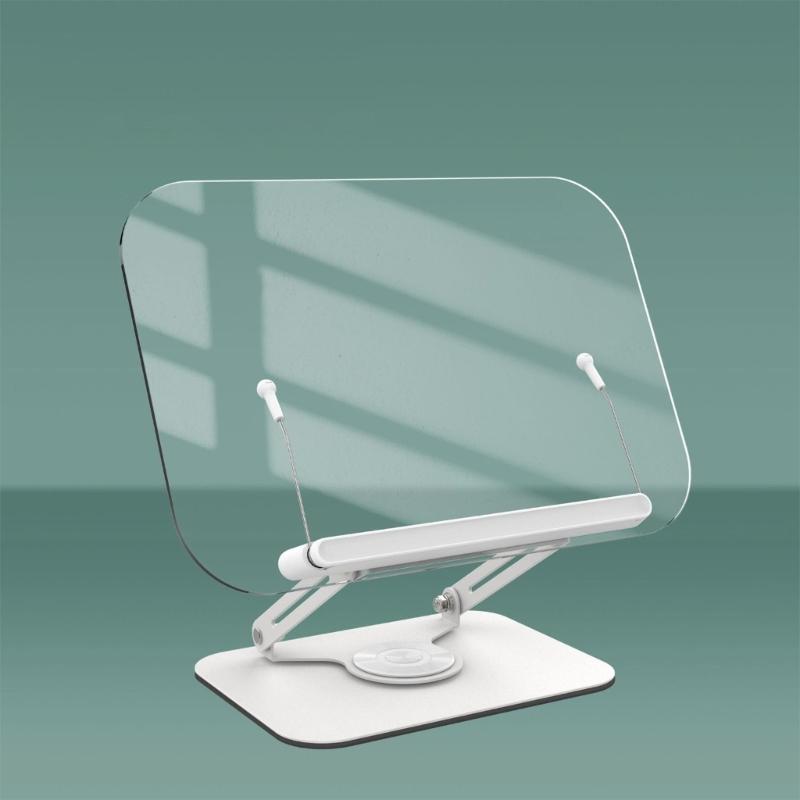 Clear Acrylic Reading Rest Desktop Tablet Support Holder Stable Multiple Angle Rotation for Home and Office Use