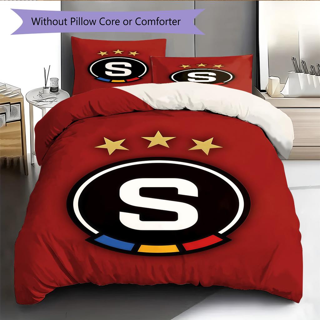 AC Sparta Prag Logo Bettwäsche Steppdecke Set Bettbezug Kissenbezug Heimdekoration Geburtstagsgeschenk (1 Bettbezug + 2 Kissenbezüge, ohne Füllung)