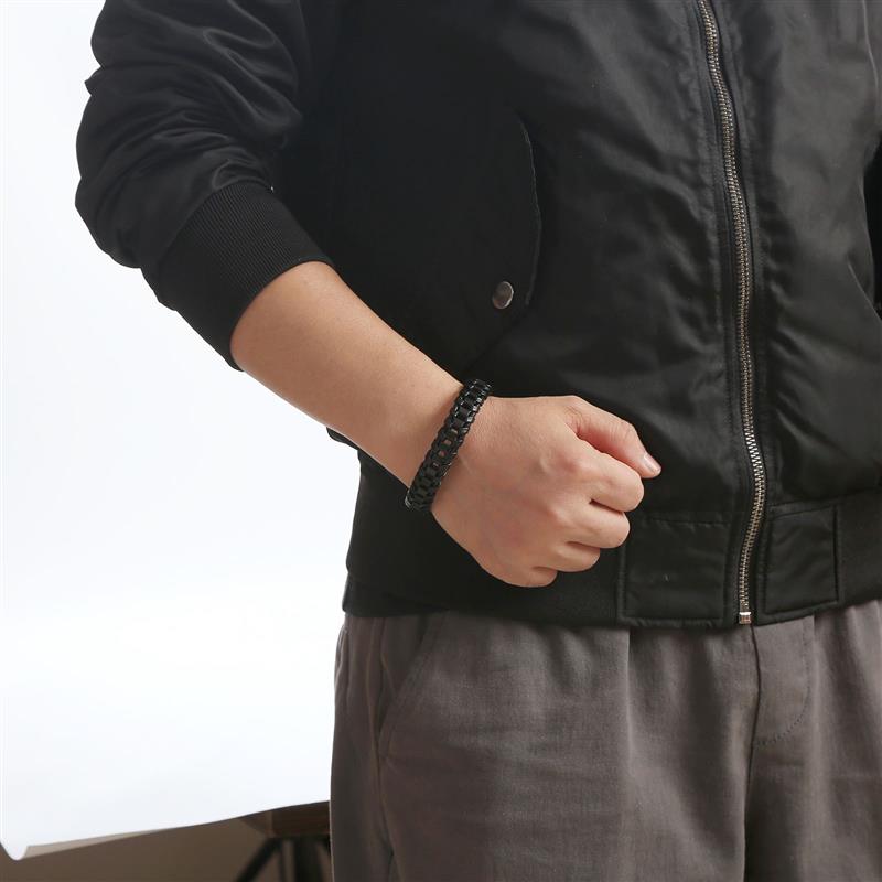 Braided Rope Woven Black Leather Men Bracelets Punk Style Stainless Steel Bangle for Friend Charm Fashion Jewelry Gifts