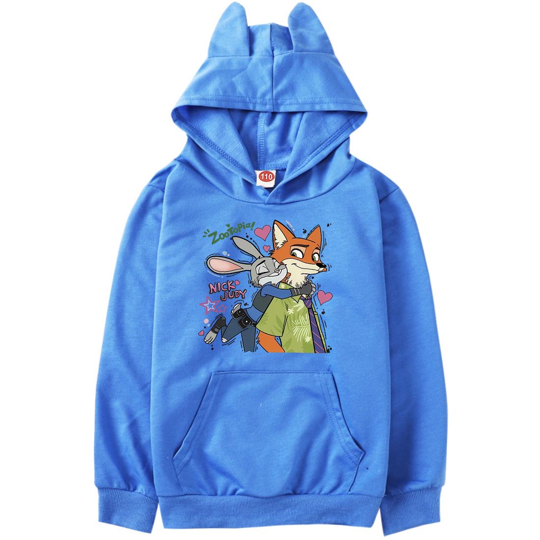 Zootopia 2 Nick Judy Printing Hoodie Long Sleeve Sweatshirt 100cm