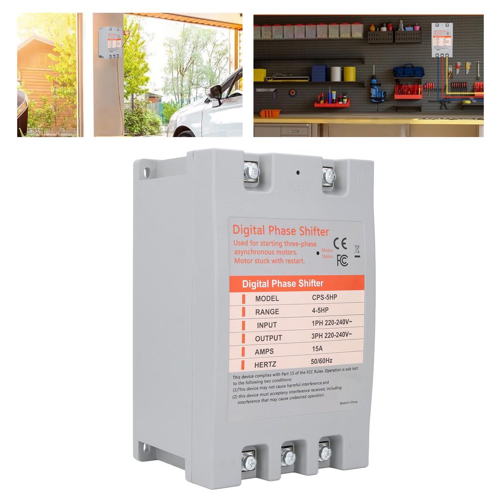 5 Phase Single-Phase To Three-Phase Converter, 220‑240 V AC, 4.1 Pounds, Small Size and Lightweight, Easy Installation, Supports High Motor Driven E