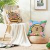 Calm CCapybaraS Cushion Cover Breathable and Skinfriendly Linen Pillowcase Square Removable and Washable Cushion