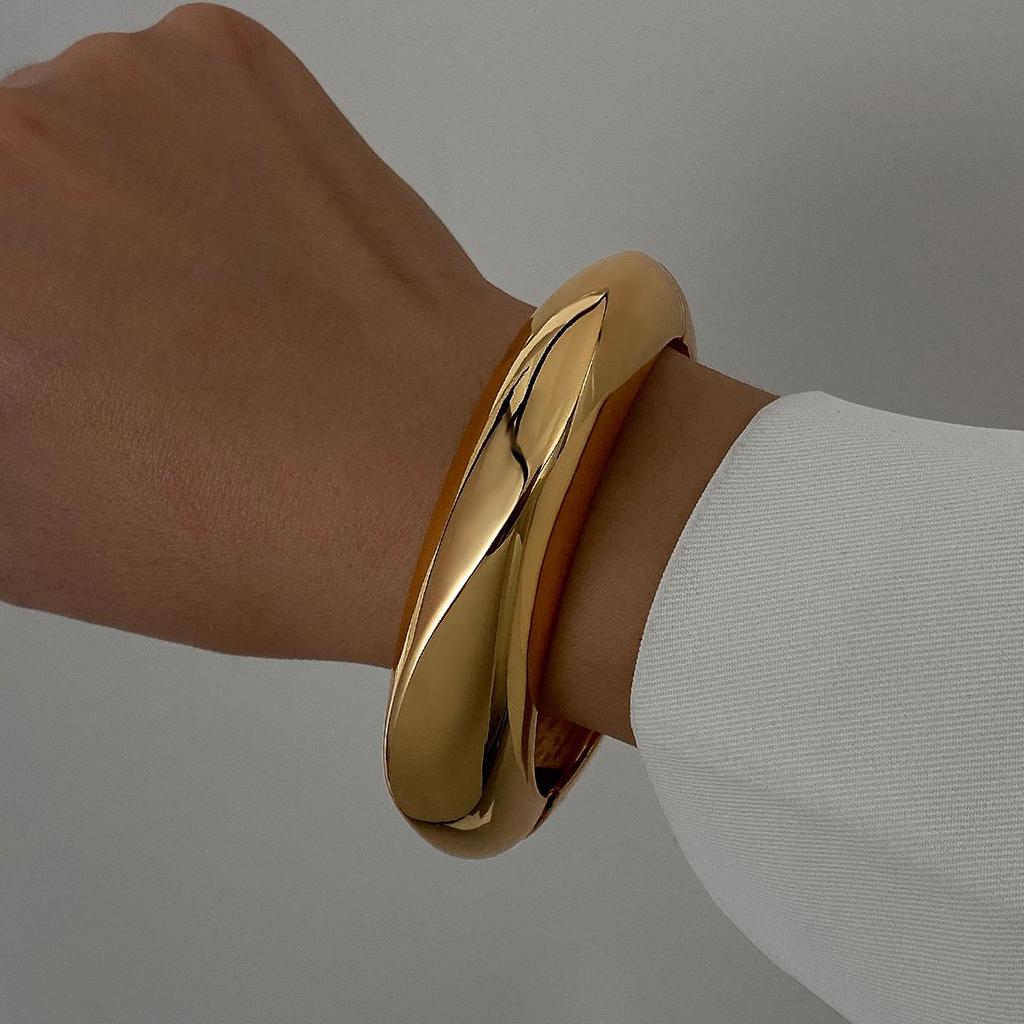 Cross-Border Bold Geometric Metal Glossy Bracelet