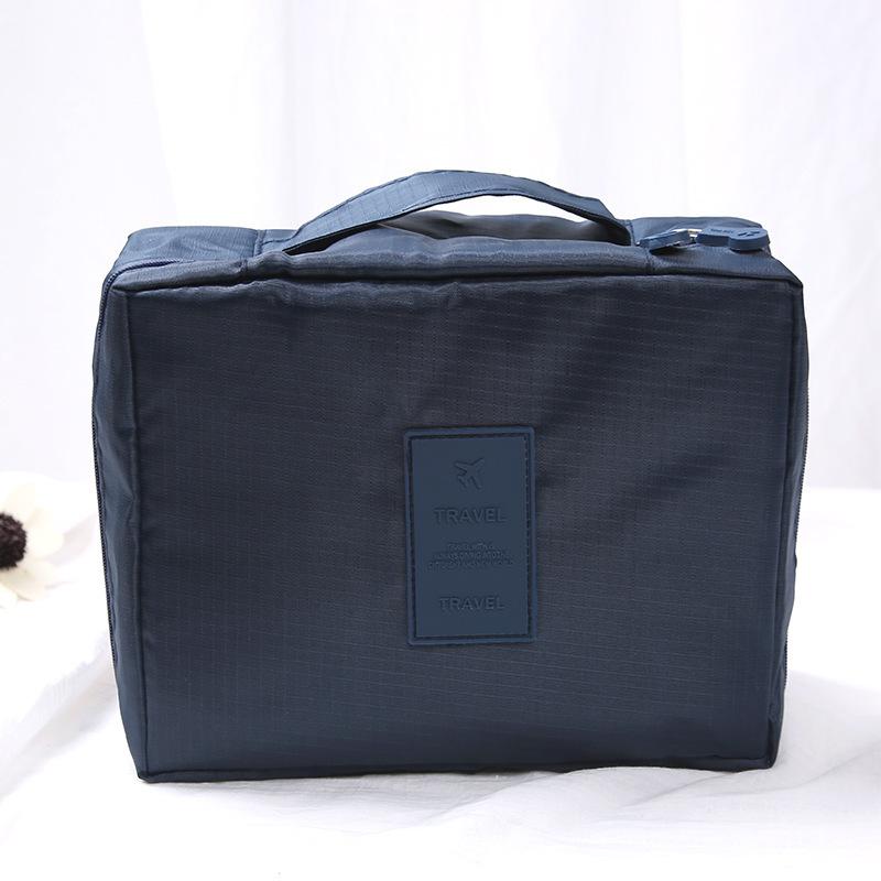 1pc-Portable Travel Makeup Bag Waterproof Multi Compartment Multifunctional Cosmetic Make Up Toiletry Organizer
