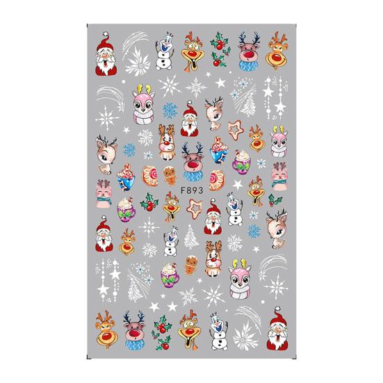 

Наклейка для ногтей Yousheng Xmas Изысканный узор Ультратонкий Невыцветающий Яркий Цвет Легко наносится Декоративный Съемный Хэллоуин Рождество Самоклеящийся J