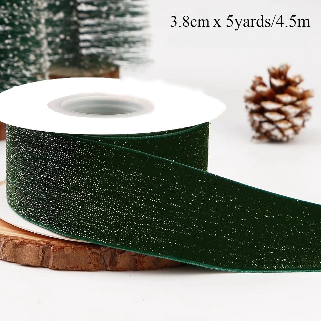 6-38mm Red Dark Green Velvet Ribbon Artificial Home Room Decor Christmas Tree Pendant Gift Packaging Bow DIY Party Decoration