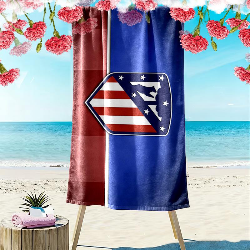 Club Atletico De Madrid2 Print Beach Towel, Large Soft Quick Dry Towel for Beach Camping Swimming