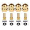 4Pcs Brass Wheels Hex Hub Extenders 7mm with Nuts for 1/24 RC Crawler SCX24 Bronco C10 Gladiator AX24 Upgrade Parts