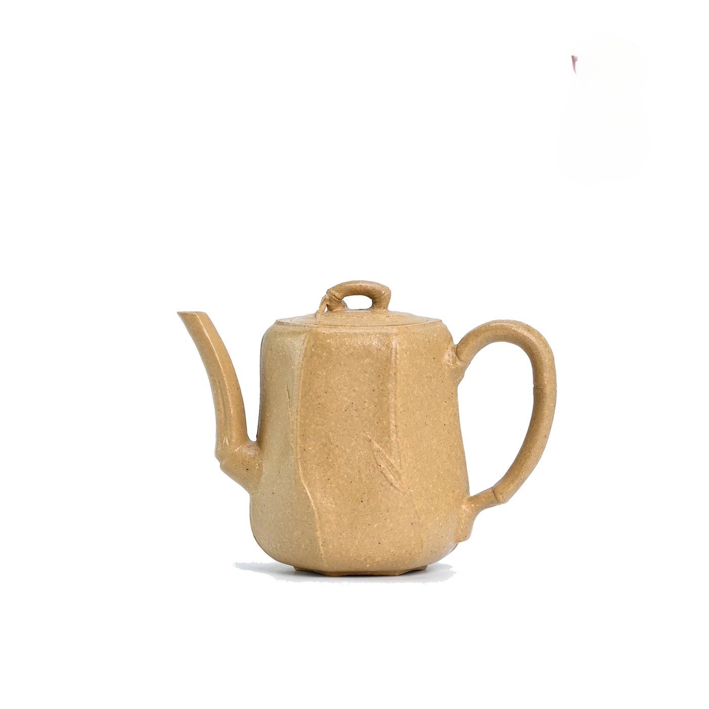 

65ml Aesthetic Yixing Purple Clay Teapots Handmade Hexagonal Bamboo Small Pot Raw Ore Thin Body Section Mud Kettle Zisha Tea Set