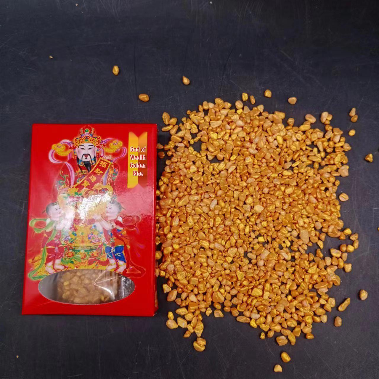 Золотой Богатство Божество Риса: Золотой Песок Рисовый Ароматический Горшок и Орнамент для Подношений