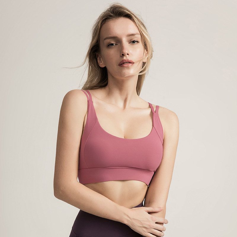 

Fashion Sports Intimates Women s Running Shockproof Beauty Back Yoga Vest Thin Push up High Strength Workout Bra Rose Color S