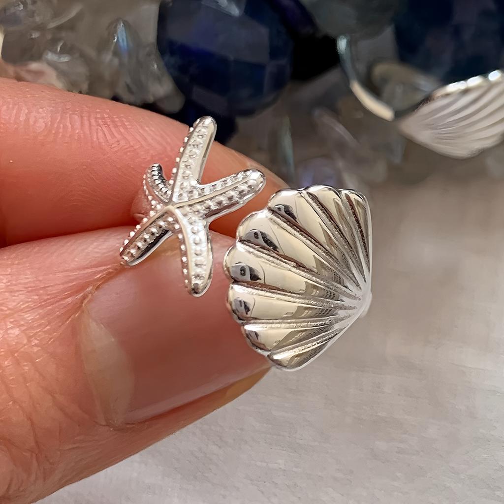 PANJBJ Real 925 Silver Retro Round Ring For 2 Rigns Women Chain Vintage Fine Jewelry Minimalist Accessories Gift