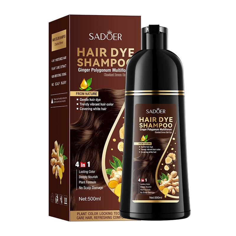 Ginger Ginseng Black Dyeing 500ml Natural Blackchestnut Brown Skin Care Products