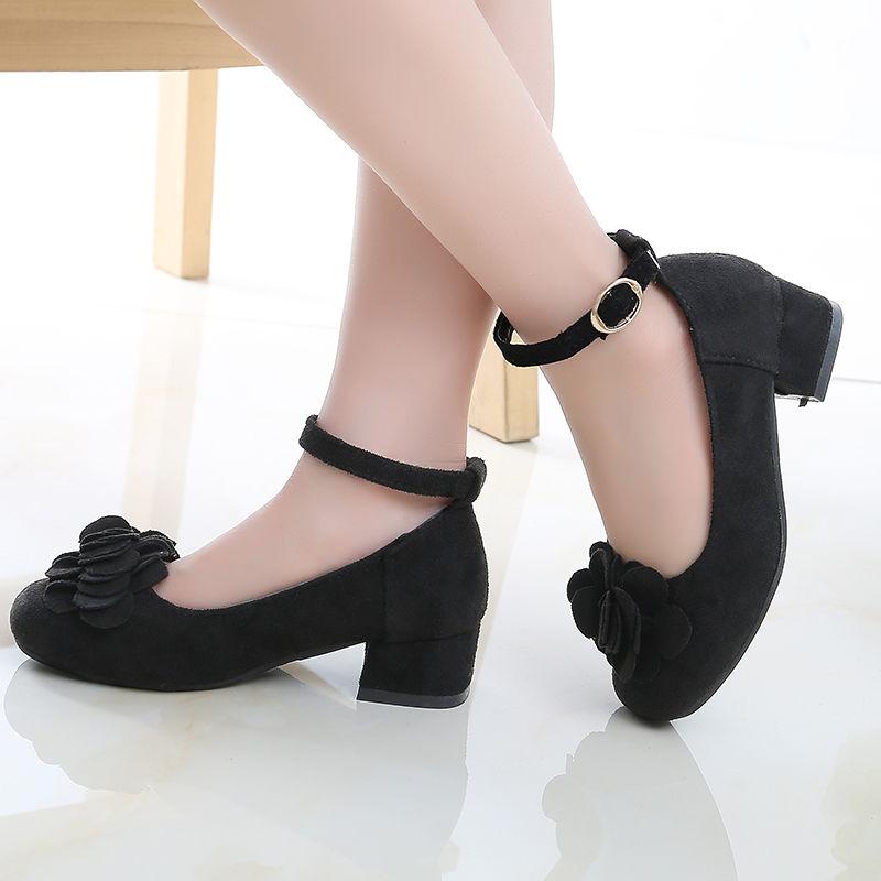 Primavera otoño flor princesa zapatos pequeños zapatos infantiles de tacón  alto zapatos de cuero zapatos de cuero zapatos de baile zapatos de niños  grandes zapatos individuales para niños comprar a buen precio —