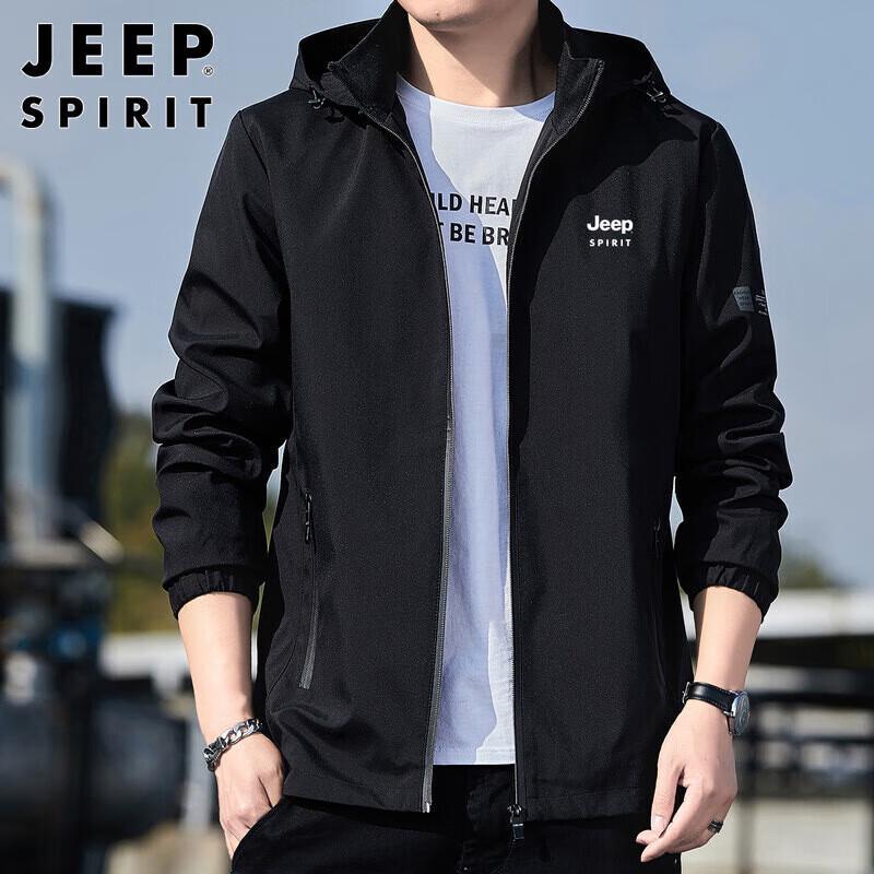 JEEP SPIRIT Herren Lockerer Kapuzen-Freizeitjacke
