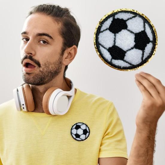 Iron-on Baseball Embroidered Patch Sticker Tear-Resistant Wrinkle-Free Football Volleyball Basketball Applique Patches with Hot Melt Adhesive