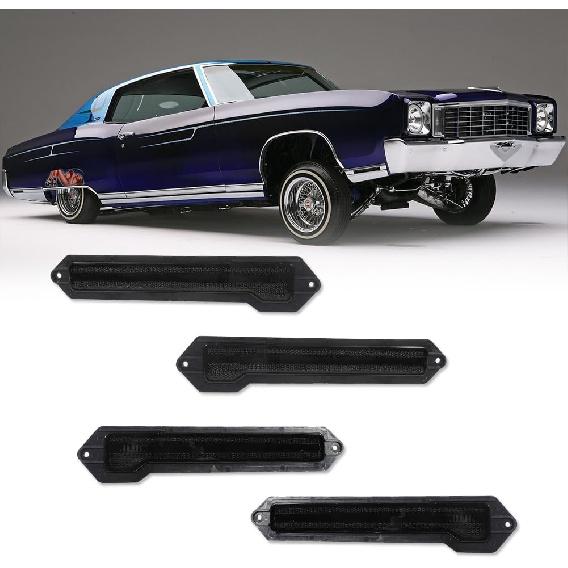 

for 1970 1971 1972 Chevrolet Monte Carlo Side Marker Light Front & Rear Bumper Fender Lamps Smoked Housing Lense Assembly Smoked Housing