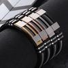 Stainless Steel Silicone Black Bracelet Men WristBand Punk Style Men Bracelet Rubber Charm