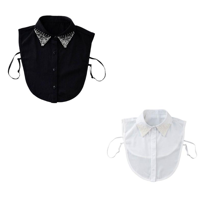 Detachable Lapel Collar False Elaborate Girls Collar Accessory Jeweled Collar Graceful Art Decorative False Shawl