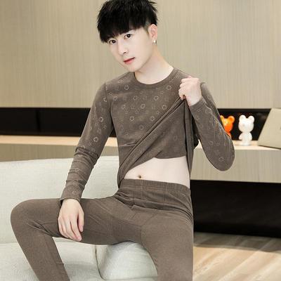 Men's Winter Thermal Velvet Underwear Set: Double-Sided, Cold-Proof Shirt and Trousers for Youth and Students