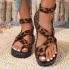 Women's Sandals Round Toe Buckle Sandals Casual Roman Style Sandals