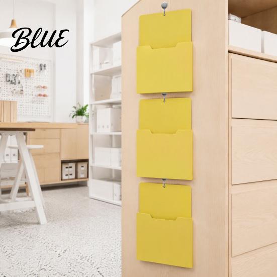 Project Management Folders Wall Mounted File Pocket Organizer 1.18 Inch Deep Compartment A4 Plastic Paper Storage Hanging Document Holder for Office
