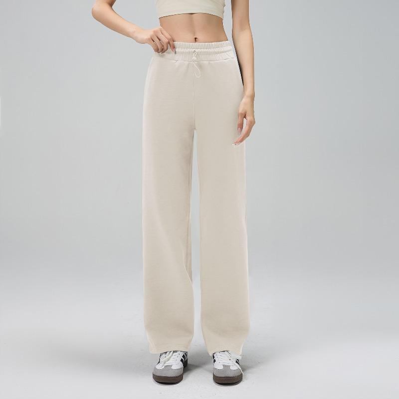 Pantalons de yoga larges et souples pour femmes, taille élastique lâche, drapé fin, droit, pour yoga, course à pied, fitness