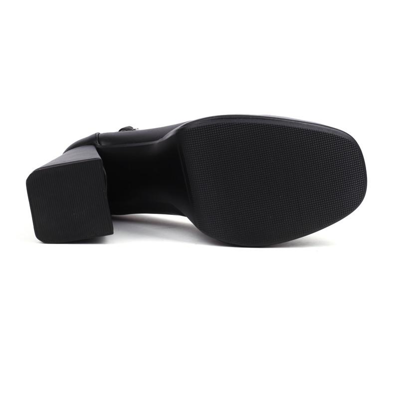 Women's High-heeled Single Shoes Waterproof Table Thick-heeled Four-season Shoes Large Size Simple Large Size Low-top Shoes