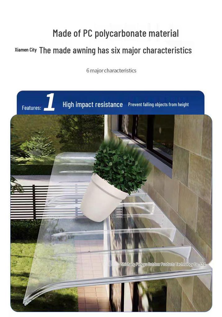 PC Invisible Rain Canopy Polycarbonate Sun Shade for Balcony Window or Electrical Box
