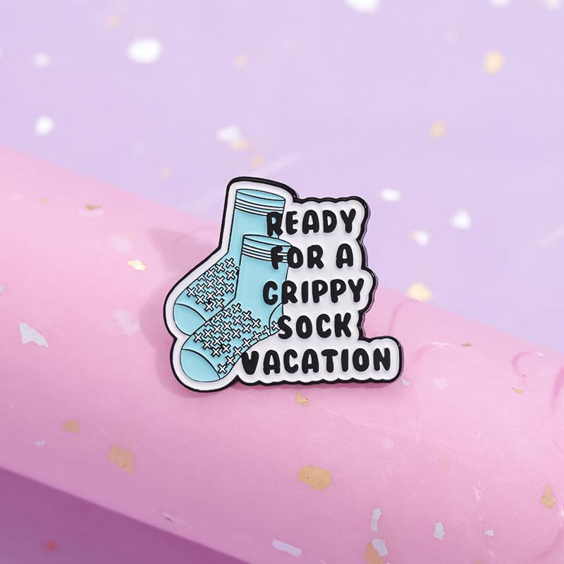 Playful Metal Badge Brooch In Fun Cartoon Sock Design Ideal For Summer Fashion Accessories