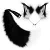 Canine Ears and Tail Set plushCanine Costume Faux Hair Headband with for Cosplayers, Photo