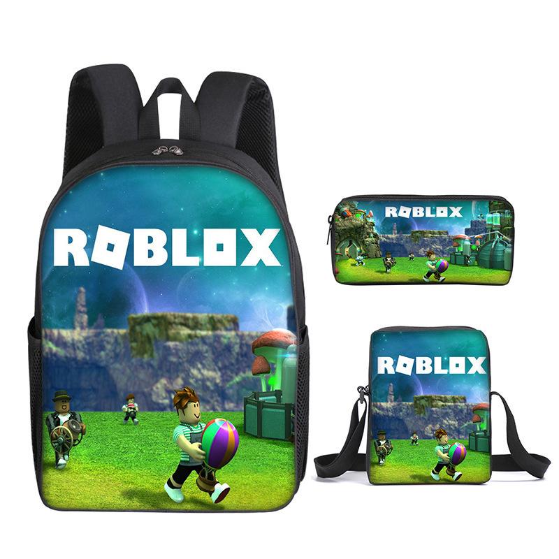 Student Schoolbag, Primary And Secondary School Student Backpack, Large Capacity, Cartoon Backpack, Satchel, Pencil Case, Three-Piece Set.