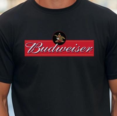 Μπλουζάκι με Λογότυπο Μπύρας Budweiser σε Premium Άνετο Βαμβακερό T-shirt