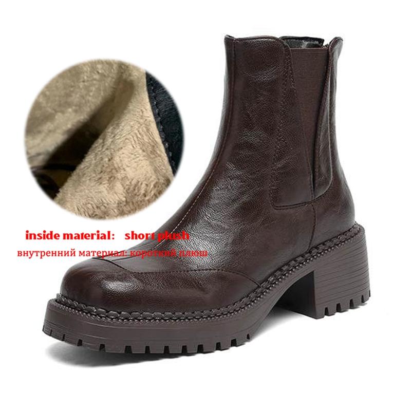 Krazing Pot 2026 Microfiber Winter Round Toe Modern Platform Size 33 Boots Size 43 Thick Bottom Zipper Women Ankle Boots