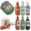 Beer Bottle Squeaky Dog Toy Wine Bottle Plush Dog Toy Interactive Squeaky Dog Chew Toy Soft Beer Bottle Shape Toy Pet Supplies