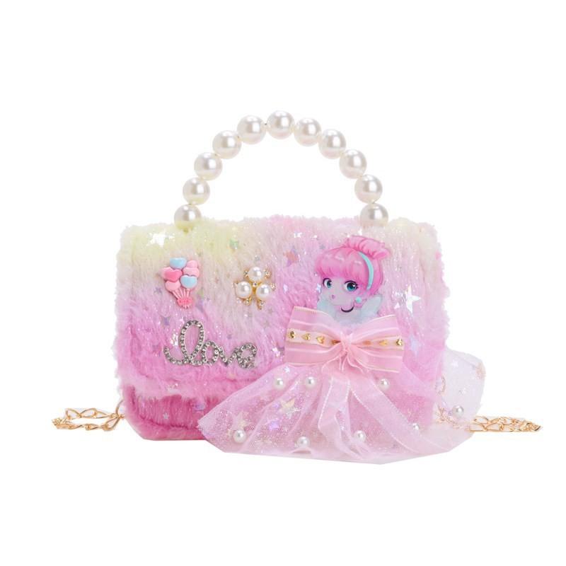 Trendy Mini Pearl Handbag For Children Chic Shoulder Bag With Breathable Material