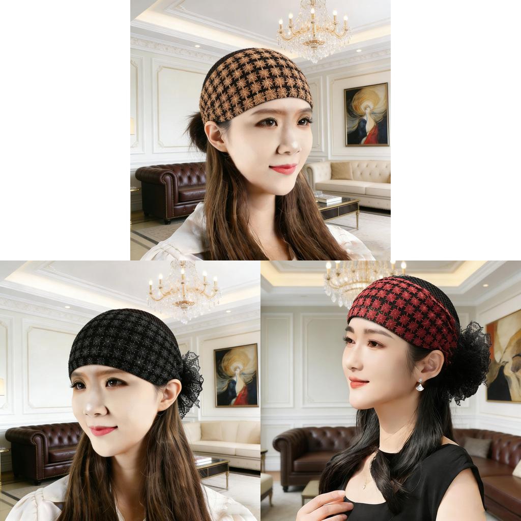 Ethnic Style Collapsible Ladies Head Wrap With Breathable Lace For Summer And Winter Fashion