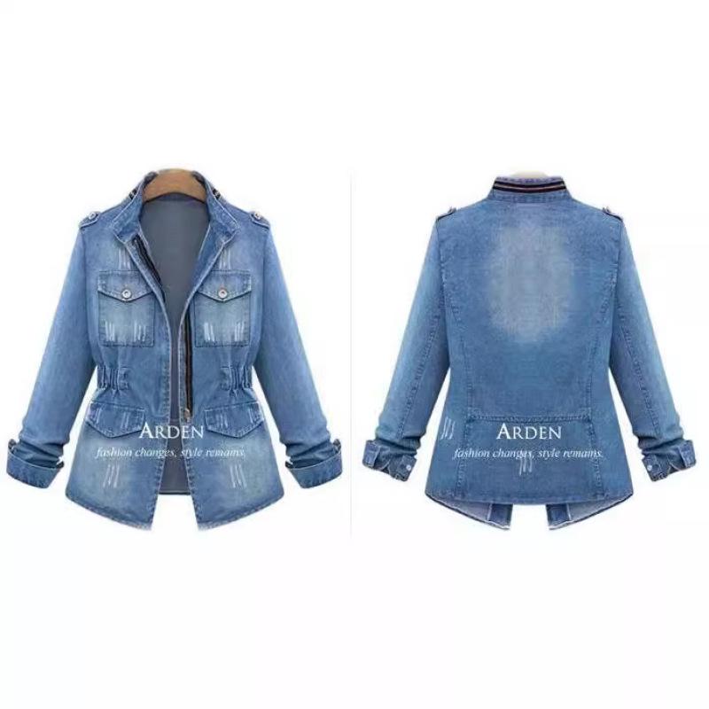 Tooxika Neue Frühlings- und Herbst-Retro-Jeansjacke im europäischen und amerikanischen Stil, kurze Langarmjacke