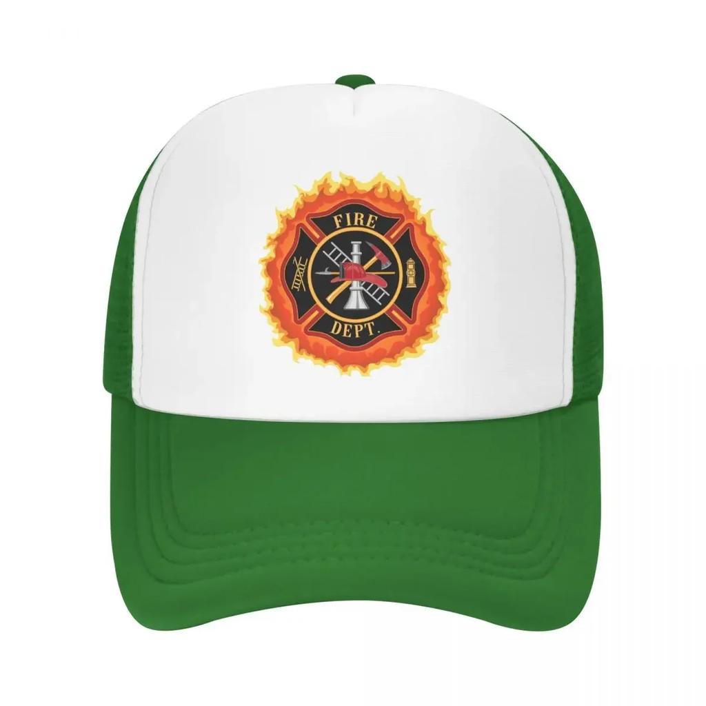 Personalized Firefighter Cross With Flames Baseball Cap Adjustable Fire Rescue FireUnisex Trucker Hat Streetwear Snapback Hats