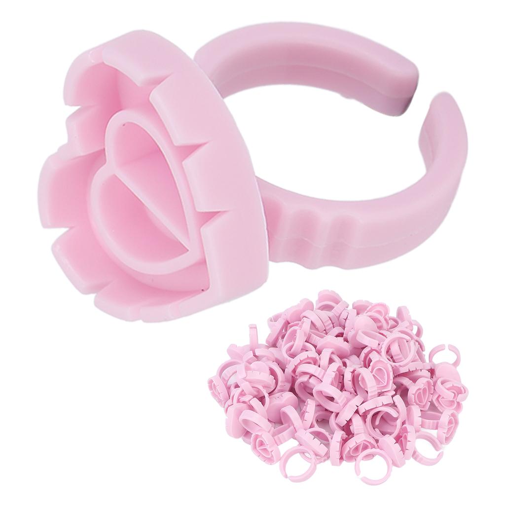 Porte-colle jetable pour Extensions de cils, 100 pièces, anneau, tasse à fleurs rapides