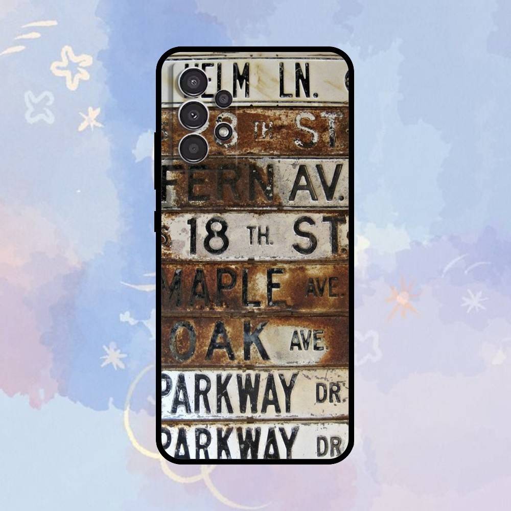 

AAA A Vintage Car License Phone Case For Samsung Galaxy A73,A72,A71,A70,A53,A52,A51,Others Soft Black Cover Samsung a71 4g