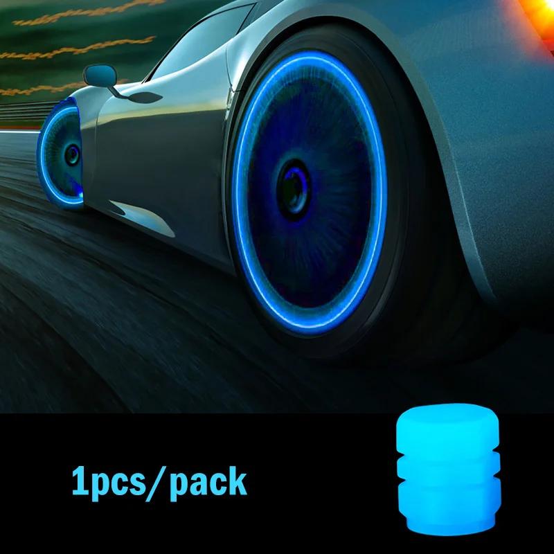 1/4/8pcs  Luminous Car Tire Valve Cap Fluorescent Night Glowing Decor Motorcycle Bike Wheel Nozzle Dustproof Tyre Valve Stem Cap