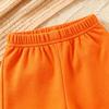 Girls' Pumpkin Embroidery Plaid Suit - Doll Collar Top & Flare Pants Two-Piece Set for Autumn/Halloween 2026