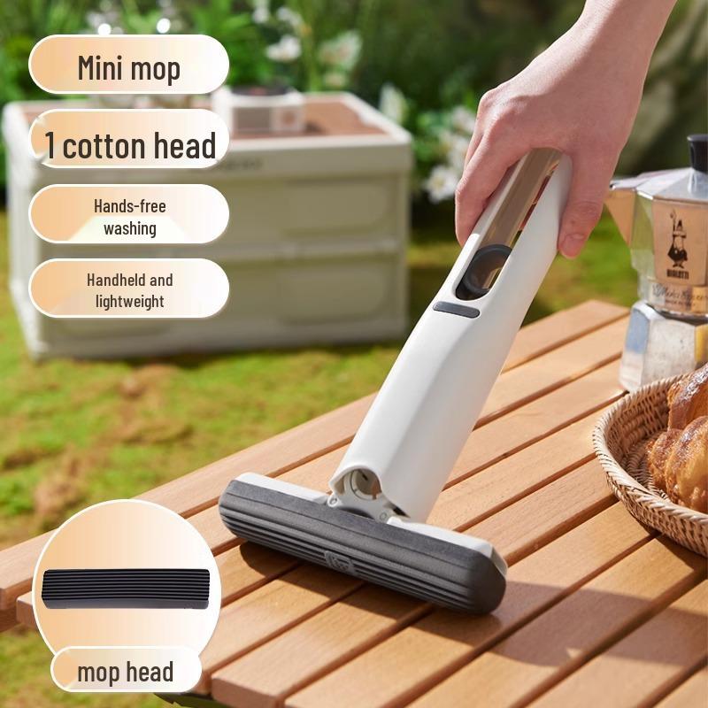 Compact Handheld Mop for Easy Cleaning - Absorbent Sponge for Desktops & Bathrooms