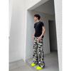 Men'S Denim, American Retro Washed Distressed Multi Pocket Workwear Jeans, Men'S And Women'S Loose Straight Leg Casual Pants, Trendy