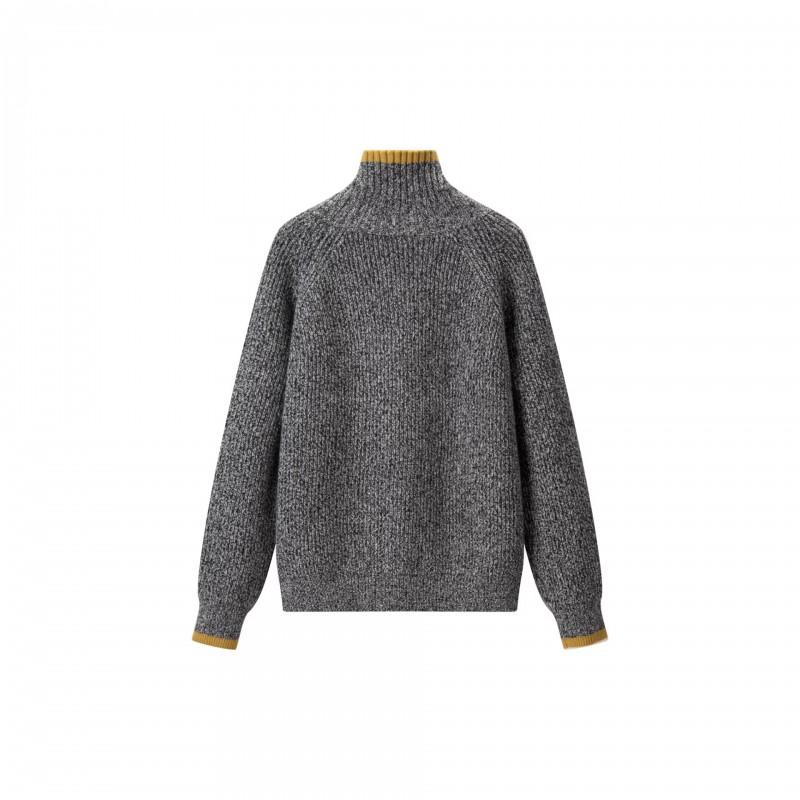 Vintage Style Knit Cardigan Women Semi-High Neck Single-Breasted Casual Comfort 2026