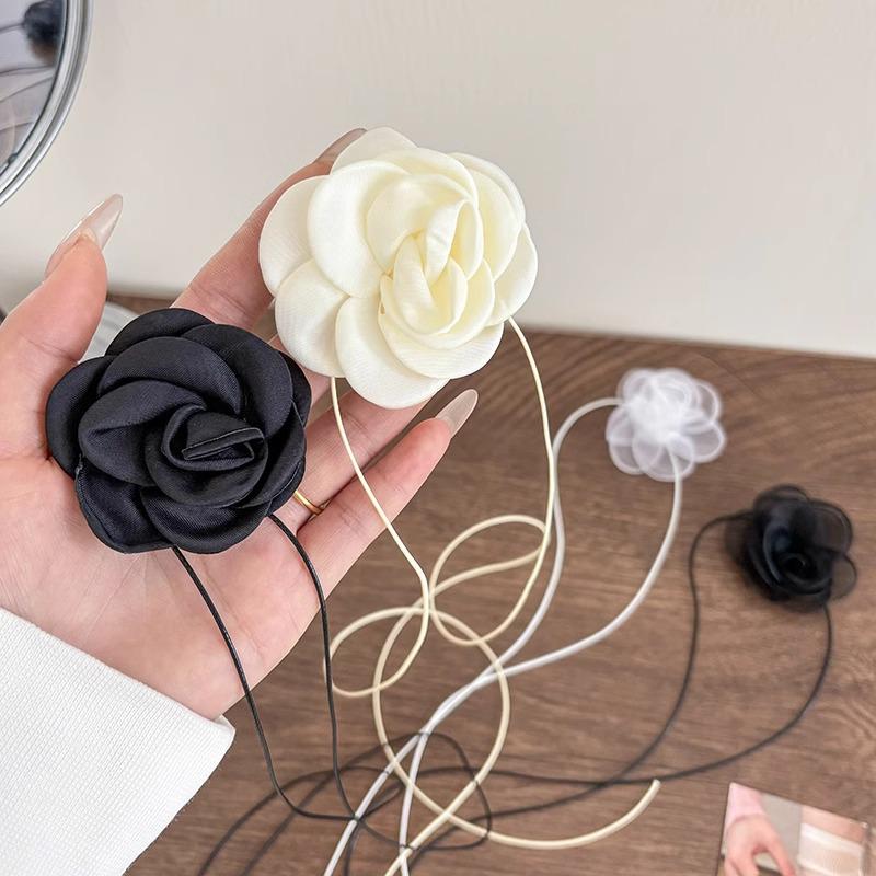 Camellia Black Rose Choker Necklace