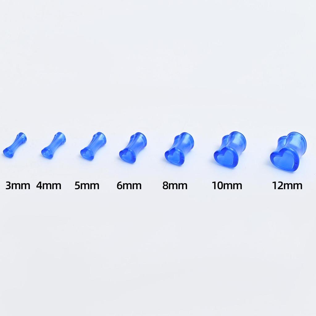 Acrylic Heart & Triangle Ear Plugs – Colorful Piercing Jewelry In Multiple Sizes