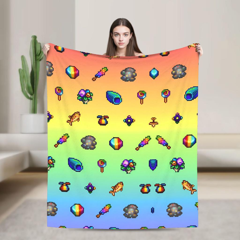 The best Stardew Valley farm-Flannel Blanket  Soft Durable Throw Blanket for Living Room Travel Pattern Bedspread Sofa Bed Cover