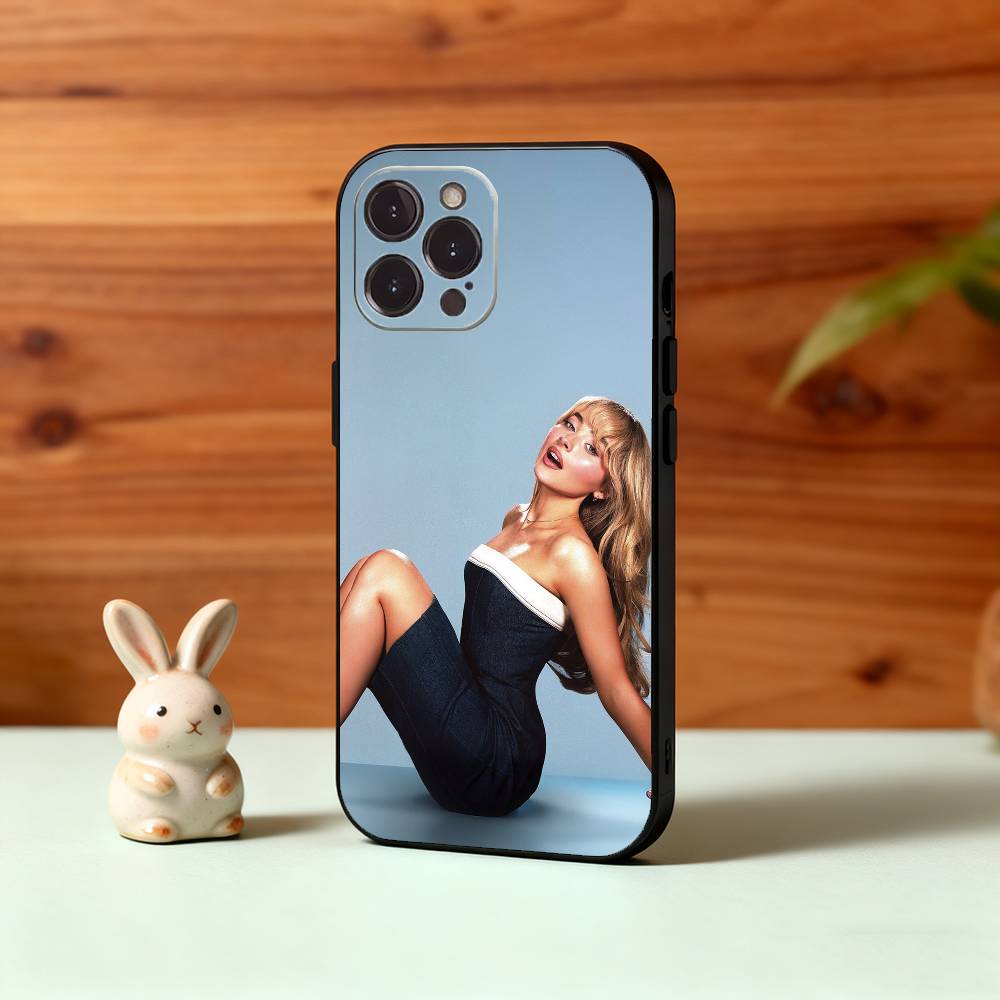 S-Sabrina Carpenter Singer Phone Case For iPhone17 16 15 14 13 12 11 Pro Max Plus,5G Soft Black Case